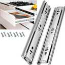 Drawer Slides Ball Bearing 3 Folds Full Extension Side Mount Cabinet Runners Glides Rails Track 100 Lbs Load 10 12 14 16 18 20 22 24 Inch Silver (Silver-Basic- 1 Pr,12 Inch)