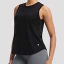 baleaf Workout Tank Tops for Women Cooling Shirts Quick Dry Loose Fit Running Sleeveless Athletic Tops Lightweight Gym Tennis Black M (Black, M)