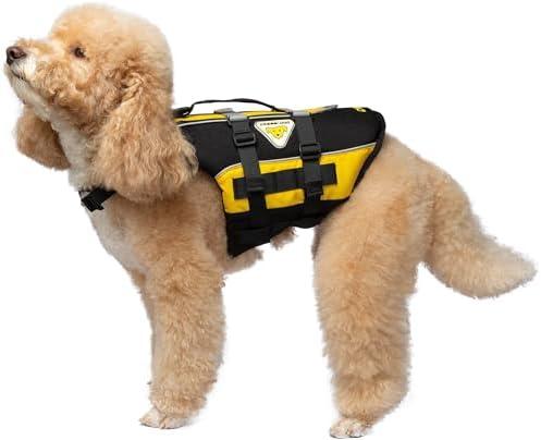 Cressi DLJ Dog Life Jacket Dog Life Jackets, Black/Yellow, M