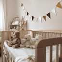 Giegxin Easter Nursery Felt Pennant Banner Flags Wooden Beads Felt Banner 13 Flags 40 Wood Beads Garland Triangle Bunting Boho for Bedroom Playroom Birthday Wedding Spring Holidays Party Decor 8.44 ft