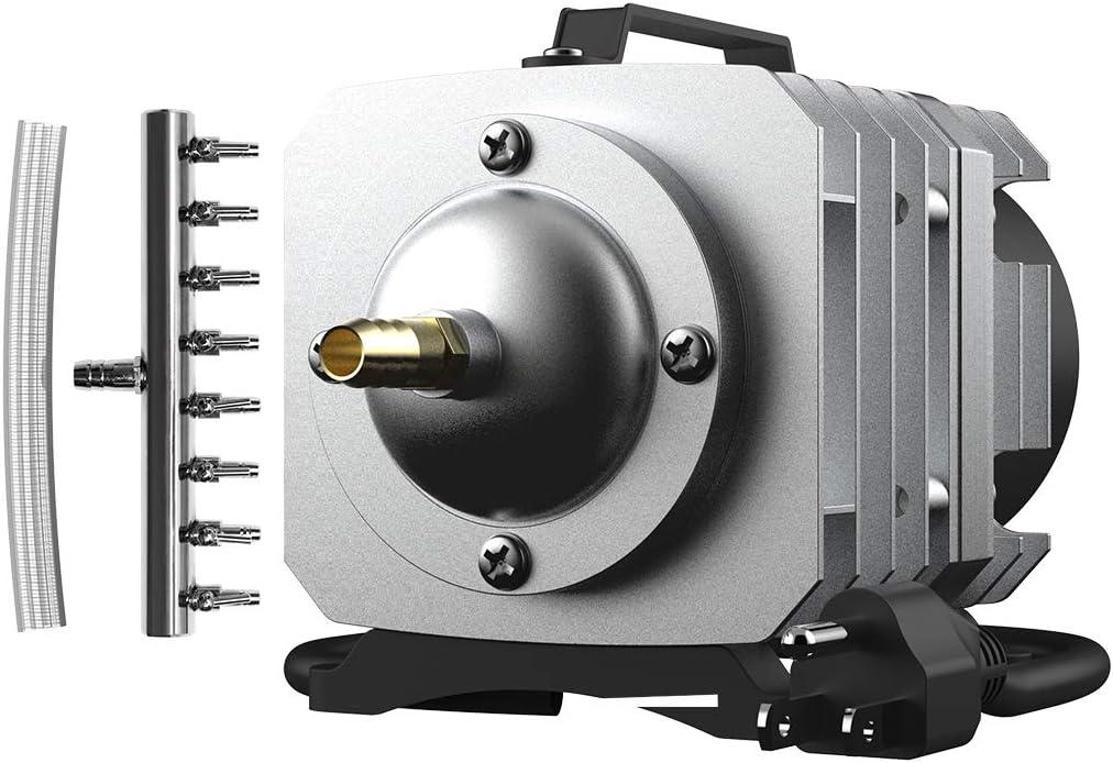 VIVOHOME Electromagnetic Commercial Air Pump 1110GPH 50W 8 Outlets 110V for Fish Tank Aquaponics and Hydroponic Systems