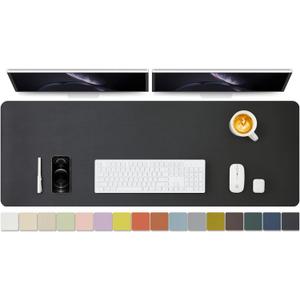 Large Desk Mat - 47.2"x 17" Non-Slip PU Desk Pad for Office and Home - Ideal for Large Mouse Pad and Desk Mats on Top of Desks(Black) (47.2"x 17", Black)