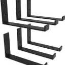 WEKIS 12 Inch Heavy Duty Floating Shelf Bracket, Wall Mounting Industrial Black Shelf Brackets, 1/5 Inch Thick Iron Metal Brackets for Shelves 6 Packs