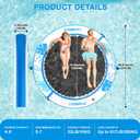 GYMMALL Inflatable Water Hammock Floating Dock 8 FT with Mesh, Tanning Pool Raft Round Ring for Adults, Sun Float Chill Platform for Lake and Beach with Water Ladder and Cup Holder