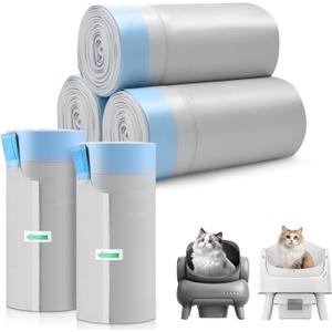 150 Count Automatic Cat Litter Box Bags for Petpivot Autoscooper 11/12 NeakasaM1 Open-Top Self-Cleaning Cat Litter Boxes, Leak-Proof Drawstring Trash Bags Replacement, Unscented,27" x 13",Holds 23 lbs