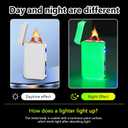 YOZWOO Rechargeable Electric Lighter USB C Electronic Lighters High Power Flame Arc Plasma Lighter Windproof Camping Lighters with Long Battery Life for Home and Outdoor (Luminous White)