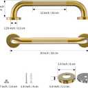 Gold Shower Grab Bar w/Anti-Slip Knurled Grip 20 Inch, Zepolu Wall Mounted Stainless Steel Bath Grab Bar,Safety Balanced Handrail, Handicap Injury Elderly Senior Assist Support Textured Handle