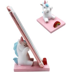 Cute Unicorn Cellphone Holder Stand Animal Smartphone Desk Holder for All Mobile Phones Cute Phone Stand Desk Ornament
