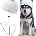 Haysandy 2 Pcs Old Lady Costume for Dog Mop Cap Grandma Glasses with Strap for Halloween Party Cosplay Wolf Granny Costume with Little Red Riding Hood Accessory for Small Medium Large Dogs