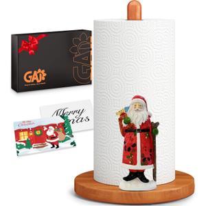 Christmas Paper Towel Holder - Santa Claus Winter Xmas Kitchen Countertop Bathroom Decor - Xmas Gift for Women, 3D Cute Decorations