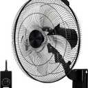 Simple Deluxe 18 Inch Household Commercial Wall Mount Fan, 90 Degree Horizontal Oscillation, 5 Speed Settings, Black