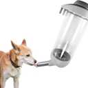 Dog Crate Water Bottle Dispenser - No Drip Dog Kennel Water Dispenser & Cage Bottle - Easy-to-Use Water Bottle for Cat Crate - Perfect for Keeping Your Pet Hydrated (Grey)-350ML