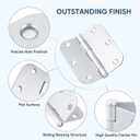 TICONN 48-Pack 3.5 Inch Door Hinges with 5/8" Radius Corner, 3-1/2 x 3-1/2 Inch Iron Bifold Residential Doors Hardware (5/8" Radius Corner, Satin Chrome, 48 Pack)