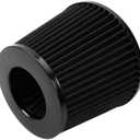 Black 3" Inlet High Flow Clamp-On Cold Air Intake Filter Cleaner 76mm Cone Replacement Dry Air Filter