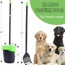 ienjoyed Pooper Scooper Large Swivel Bin & Rake with 160 Waste Bags,Heavy Duty Dog Pooper Scooper with Bag Attachment for Dogs, Long Handle Poop Scooper with Lid for Yard, Grass, Gravel(Green)