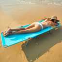#WEJOY Folding Tanning Chair with Face Hole, 5 Positions Face Down Beach Lounge Chairs with Pillow for Outside Sunbathing Poolside (Cyan)