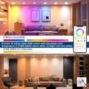 SikSog 24Pack Smart Recessed Lighting 4 Inch RGBCW Color Changing 12W LED Downlight with Junction Box,1080 Lumen Recessed Ceiling Light Compatible with Alexa,Dimmable by Bluetooth Control