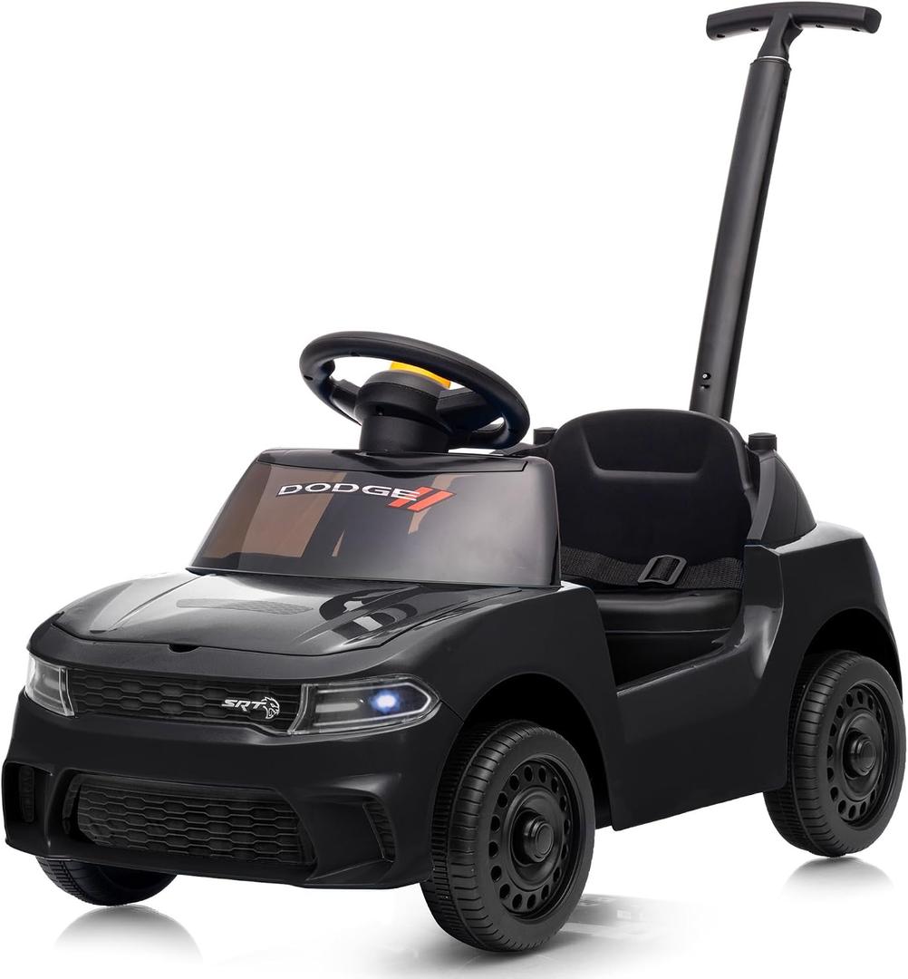 Licensed Dodge Ride on Push Car for Toddlers 1-3 Years with Handle & Music