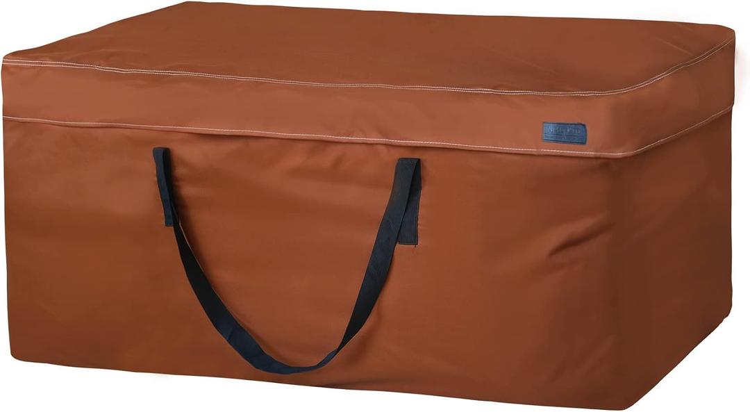 NettyPro Outdoor Patio Cushion Storage Bags Water-Resistant Extra Large 9 Ft Christmas Tree Cushion Bags for Storage, 65 x 20 x 28 Inch, Brown, 1 Pack-65L x 20W x 28H