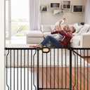 owlie 66 to 75 Inch Extra Wide Baby Gate with Door for Stairs Doorways