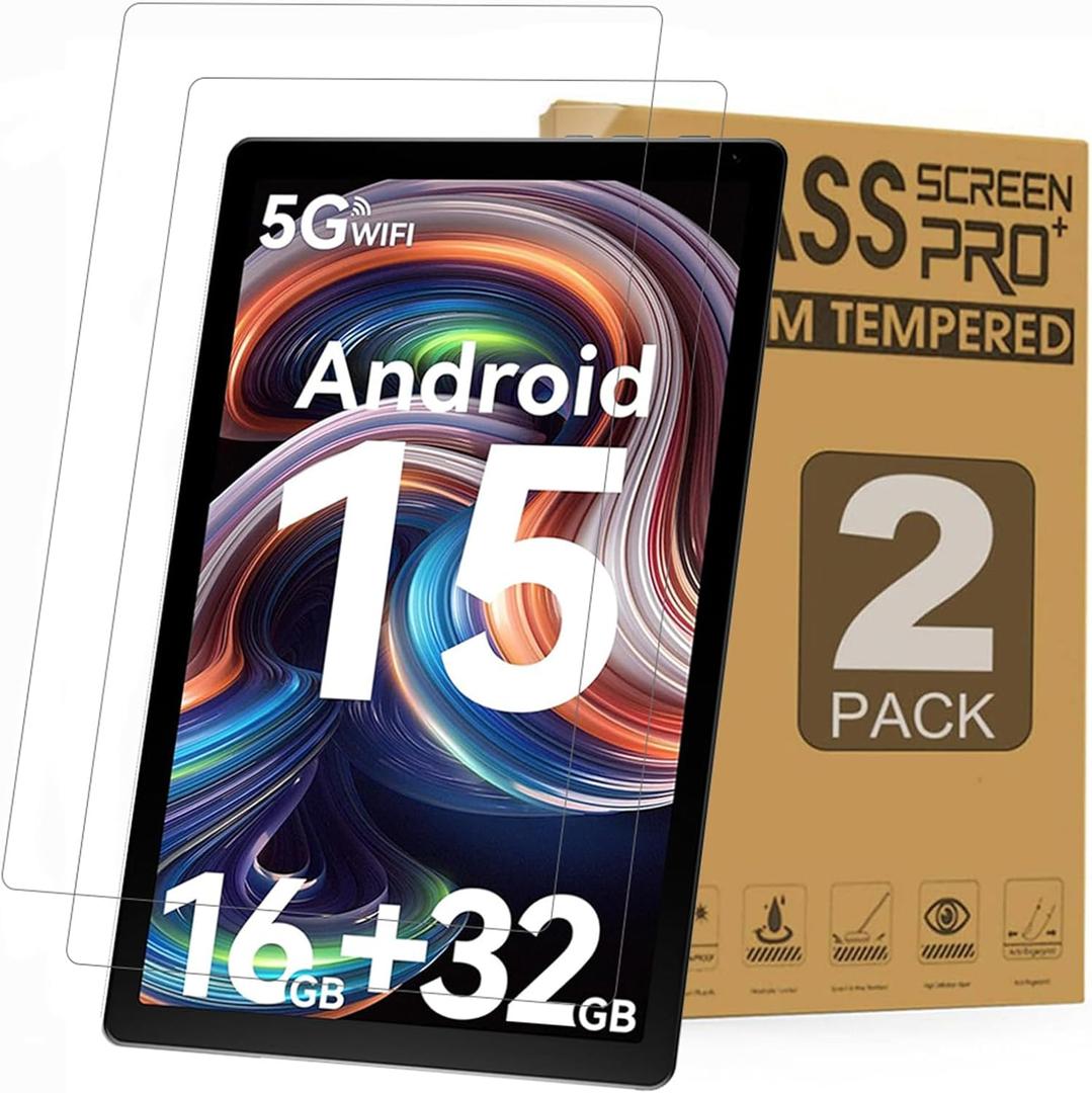 2 Pack Screen Protector for Evermyth Tablet 10 Inch, Tempered Glass Film Guard for Everyuth 10 inch KB1001/KB1004/KB1001L/KB1004L Tablets