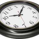 Bernhard Products Large Wall Clock 18" Quality Quartz Silent Non Ticking, Battery Operated for Home/Living Room/Over Fireplace, Beautiful Decorative Timeless Stylish Dark Brown XL Clocks, Easy to Read