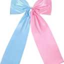 Gender Reveal Party Decorations - Giant Pink & Blue Satin Bows, for Backdrop Garland Kit with Door Hanger Baby Showers, Birthdays, Reveal Celebrations Neutral Theme