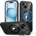 ESR for iPhone 15 Plus Case, Compatible with MagSafe, Military-Grade Protective Case, Built-in Stash Stand Phone Case, Scratch-Resistant Back Cover, Classic Series, Clear Black