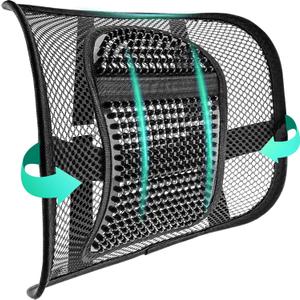Samyoung Mesh Back Lumbar Support, Back Support Seat Cushion with Breathable Mesh for Office Chairs Car 12 x 16