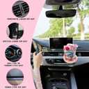 LUFEEMGA 2-in-1 Doll Car Seat for 1017cm Dolls, Miniature Dashboard Adhesive & Air Vent Clip, Cute Car Ornaments, Doll Accessory for Collectors & Interior Decor, Pink