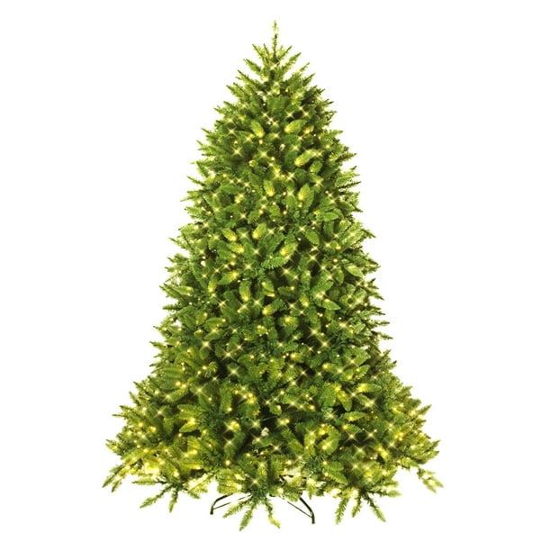 5ft Pre-lit PVC Christmas Fir Tree Hinged 8 Flash Modes