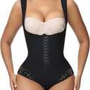 Shapewear Bodysuit for Women Tummy Control Fajas Colombianas Waist Trainer Butt Lifter Thigh Slimmer Full Body Shaper Black 3XL