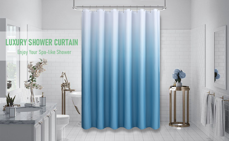 Daniel's Bath & Beyond 13 Piece Oasis Shower Curtain, 70" x 72", Aqua,