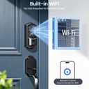 Veise VE027 Built-in Wi-Fi Smart Lock, Fingerprint Keyless Entry Front Door Lock, App Remote & Voice Control, No Hub Needed, Touchscreen Keypad Deadbolt, IP65 Waterproof, BHMA Grade 3, Matte Black