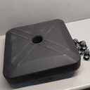 DZ4733 MS Patio Umbrella Base Heavy Duty with Wheels Square Market Stand for Outdoor 4 Locks 1 Knobs 125lb Capacity, Black