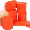 TONIFUL 4 Rolls Orange Chiffon Ribbon 1 1/2 Inch 5.5 Yards Fabric Silk for Gift Wrapping, Wedding Party Decoration, Flower Bouquet, Bows Making, DIY Crafts