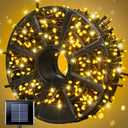 JMEXSUSS 600LED Solar String Lights Outdoor Waterproof, 206.7 ft Warm White Christmas Lights, 8 Modes Solar Tree Light for Patio Yard Garden Wedding Party Christmas Decorations