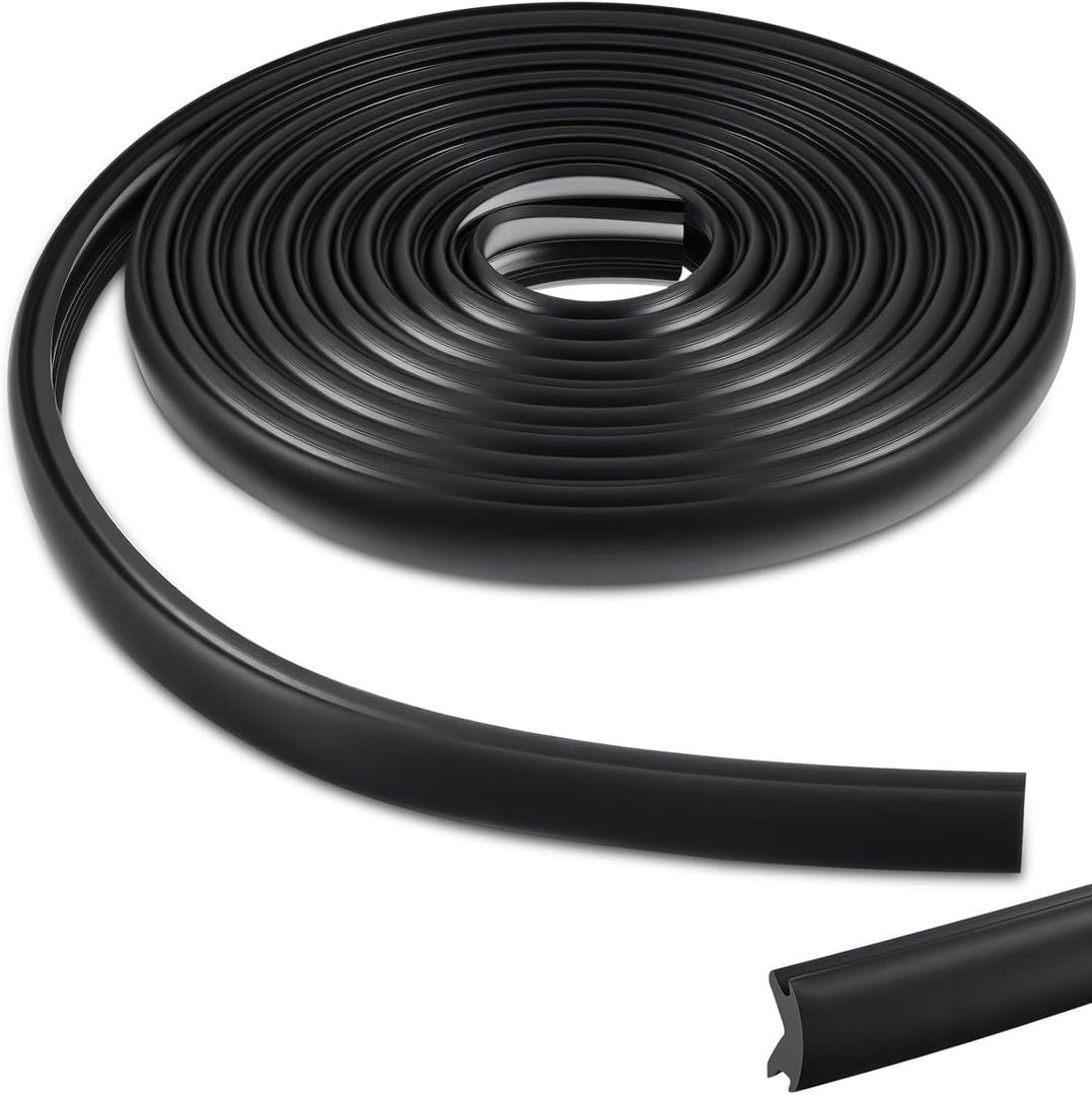 50. 85 Feet Boat Rub Rail Flexible Rub Rail Vinyl Insert for Boats, Black Bumpers 3/4 x 3/8 Inches