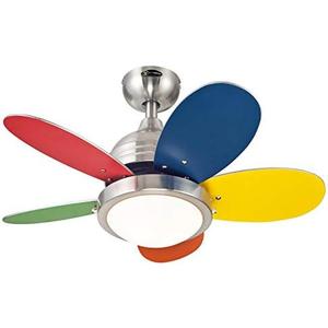 Westinghouse Lighting 7223600 Roundabout Indoor Ceiling Fan with Light, 30 Inch, Brushed Nickel