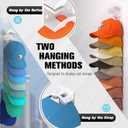 2 Pack Hat Organizer for Baseball Caps, Hat Rack for Wall with Strong Adhesive, Hold Up to 20 Hats, Hat Rack for Door Closet, Multi-Tier Hat Organizer, Two Mounting Options (White)