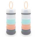 Baby Formula Dispenser, Formula Container, Portable Milk Powder Container, Non-Spill Stackable Baby Snack Storage Container, Baby Feeding Travel Storage Container, BPA Free, 4 Layers 1 Pack