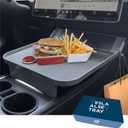 Tesla Model Y Model 3 Accessories 2020 to 2024, Car Eating Food Table Alset Tray, Center Console Organizer, for Autopilot, Road Trips. Anti-Slip Mat for Stability. (Tray ONLY)