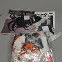 82 Pack Halloween Party Decorations Set - Halloween Banner, Hanging Swirl, Halloween Balloons, Bloody Tablecover, Window Clings with 3D Bat Wall Decal Perfect for Outdoor Indoor Halloween Decorations