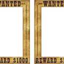 Beistle 2-Piece Western Wanted Photo Booth Selfie Frames, Wild West Cowboy Western Photo Op Props, Saloon Themed Party Supplies, 23.5" x 15.25"