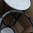 C Shaped End Table, Couch Side Tables for Living Room, Round Sofa End Table with Metal Frame, Small Wooden Snack Table for Bedroom, Small Spaces, Easy Assembly (Black,2pcs)