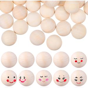 120Pcs Solid Wood Balls for Crafts 0.94 Inch Round Wooden Spheres Unfinished Wood Rounds for Painting Engraving Versatile Crafts