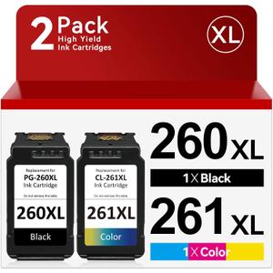 OEGGOINK PG-260XL CL-261XL Ink Cartridge for Canon 260 and 261 Ink Cartridges Compatible for Canon 260XL and 261XL Ink cartridges Compatible for Pixma TR7020 TS6420 TR7022 TS5300 Printer (2 Pack)