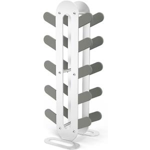 Compact Dumbbell Rack Stand – Space-Saving Weight Rack for Home Gym, Sturdy Weight Holder for Dumbbells, Small Weight Rack for Women’s Weights & Free Weight Storage (Dumbbells Not Included) (White, 5-Tier)