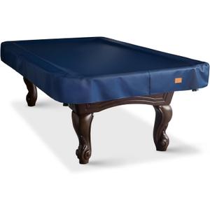 Heavy Duty Leatherette Billiard Pool Table Cover, Waterproof & Tearproof Covers for Pool Table (8 Feet) (100"LX 56"WX 8H), Blue/Faux Calf)