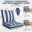 22" x 22" x 6" Outdoor Deep Seat Cushions Set - 4 Set Waterproof & Fade Resistant Patio Furniture Replacement Cushions, Non-Slip Outdoor Cushions Fit Loveseats, Couches, Chairs, and Sofas